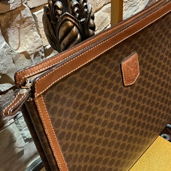 Celine Macadam Large Brown Clutch Bag PVC Leather - Picture 7 of 7